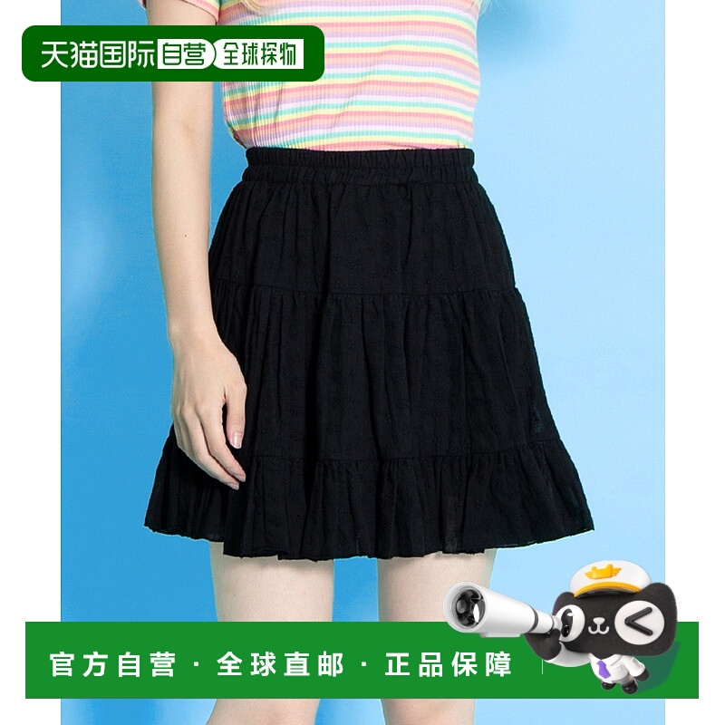 1h可退 日本直邮PUNYUS 女士棉质蕾丝层叠迷你裙 PN25SS039半身裙