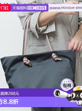 日本直邮VIOLAd'ORO BIANCA 手提包A4 尺寸轻便尼龙材质真皮拼接V