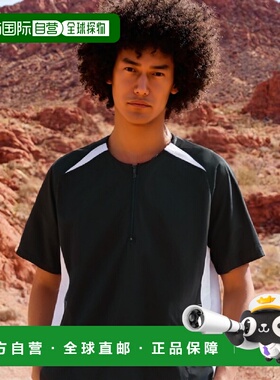 【日本直邮】Zett捷多 棒球短袖半拉链衫 黑x白1911A  O BOV535H