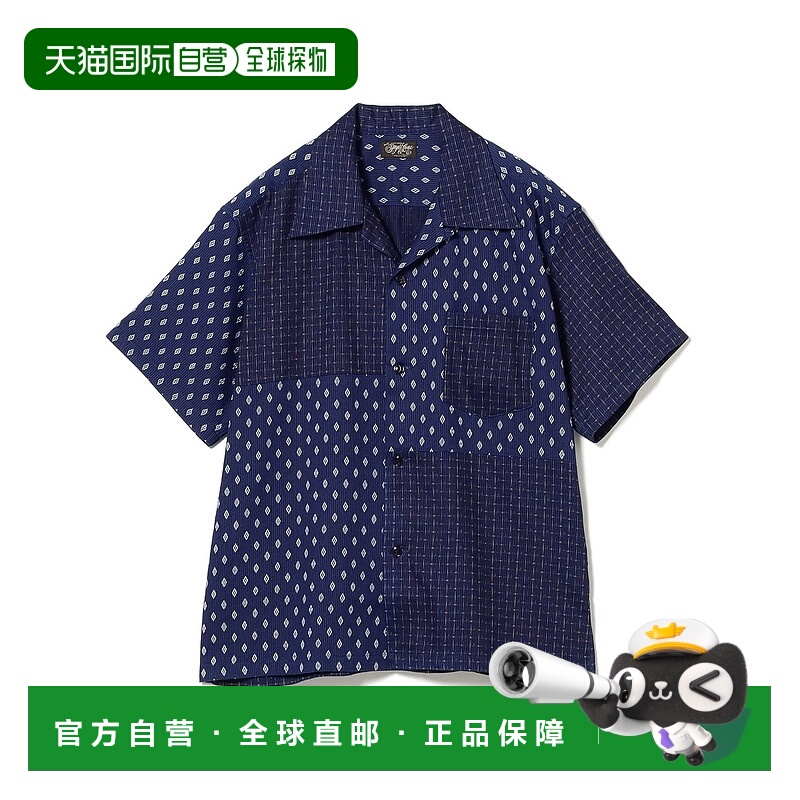 1h可退 日本直邮SUGAR CANE 男士短袖拼接开领衬衫 11011650086