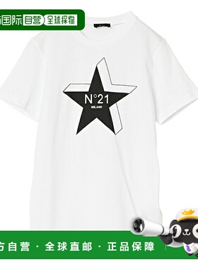 日本直邮N°21 儿童星星标志印花T恤圆领短袖N21952N01990N821