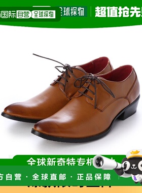 【日本直邮】Gino Zeeno 长鼻子商务鞋 平头外羽系带 (棕色)