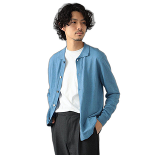 1h可退 日本直邮MORGANO x BEAMS F 男士 亚麻棉混纺衬衫式开衫