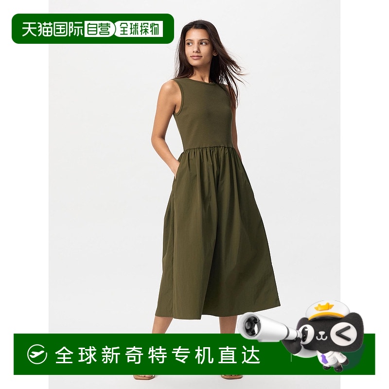 日潮跑腿UNIQLO优衣库 女款无袖连衣裙 36 BROWN XS 477303裙子