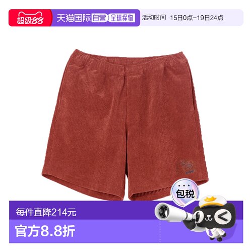 1h可退 日本直邮WILD THINGS 男女同款 夏季灯芯绒短裤 松紧腰设