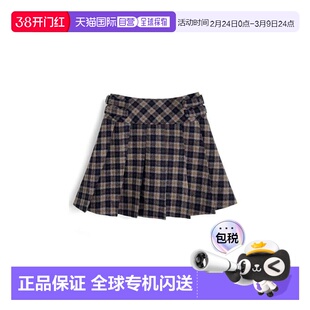 日本直邮日潮 GRL内衬安全裤格纹侧腰带百褶迷你裙dk1582半身裙