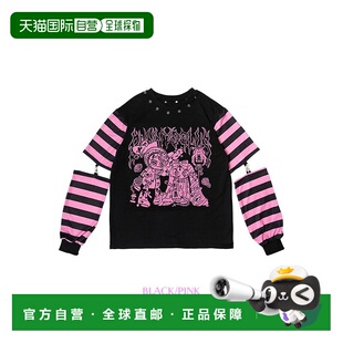 日本直邮日潮 ACDC RAG PUNKY兔子条纹假两件长袖T恤