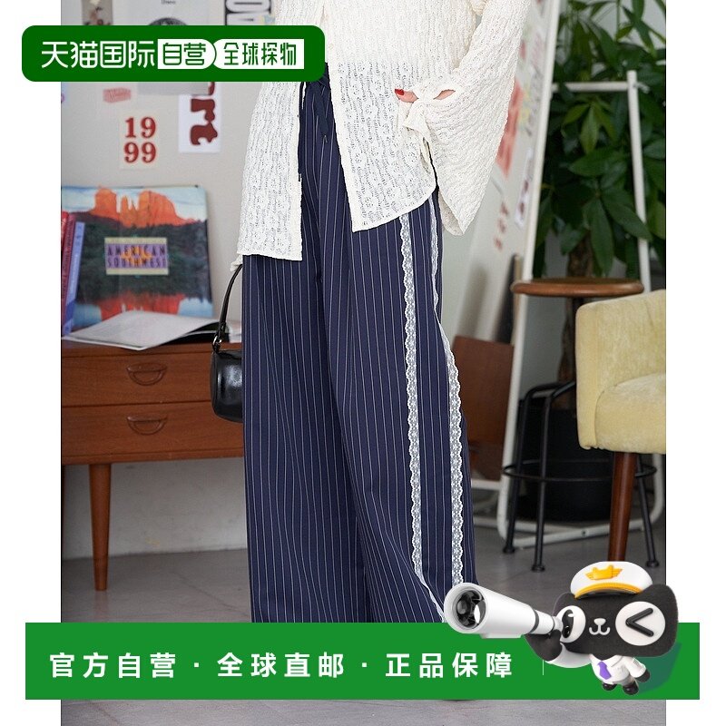 1h可退 日本直邮CIAOPANIC 女装 宽松侧蕾丝拼接 易打理西裤 CPZ1