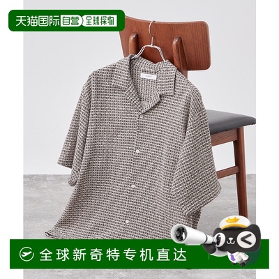 1h可退 日本直邮B.C STOCK 男士印度棉短款方格纹开襟衬衫 250517