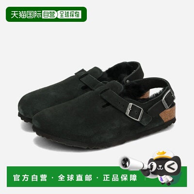 日本直邮BIRKENSTOCK TOKIO 羊毛绒面革窄版女士凉鞋黑色 (BKS-10