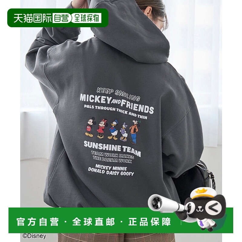 1h可退 日本直邮COEN 女装 半拉链连帽卫衣 后背米奇印花 7620600