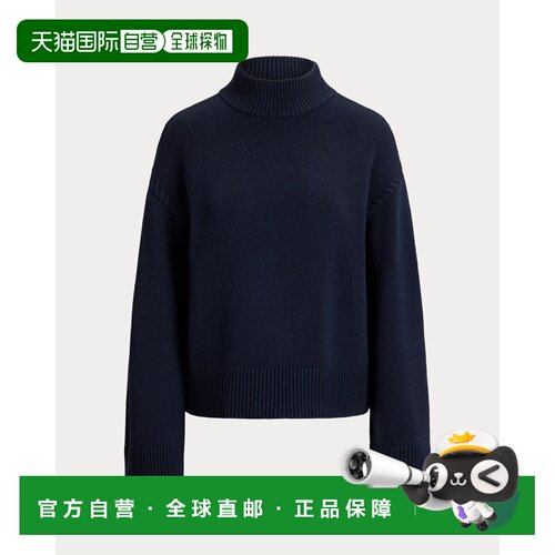 日本直邮RALPHLAUREN纯色高领喇叭袖毛衣宽松版女款 200P03450