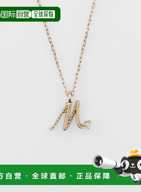 日本直邮日潮 agete 阿卡朵【限定款】首字母M／K10钻石项链白色