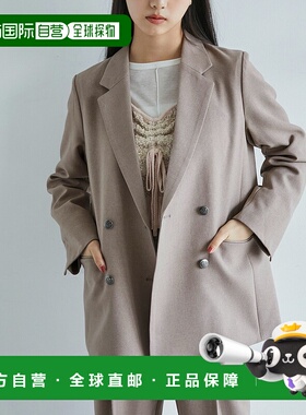 日本直邮VIS 女士美easy系列可机洗双排扣修身西装外套 2024BBVV6