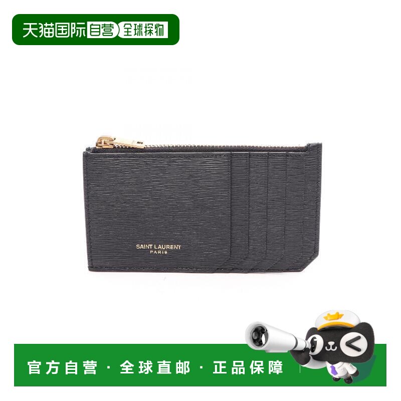 日本直邮中古YSL圣罗兰女S级99新card case卡包牛皮零钱包黑色