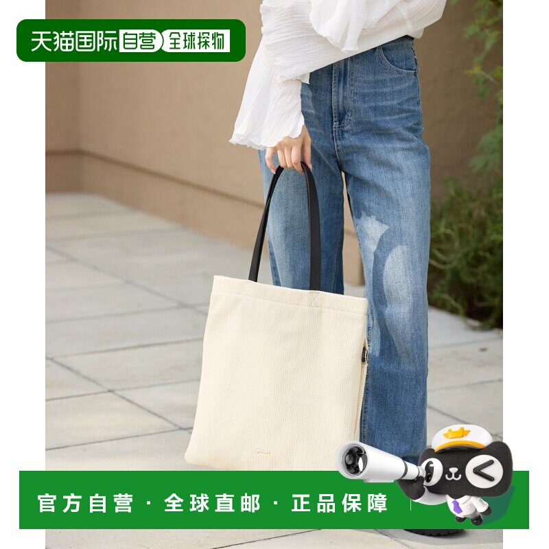 日本直邮gemeil 女士 皮革风格手柄帆布托特包 PT-347 DRZ1061121