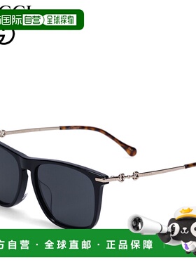 日本直邮GUCCI 太阳镜男女亚洲版型防紫外线黑色 GG0915SA-001