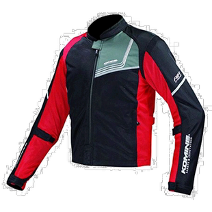 【日本直邮】KOMINE摩托车夹克衫外套春夏网眼黑红拼接拉链舒适质