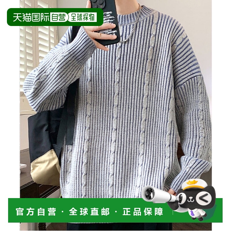 1h可退 日本直邮neos男女同款宽松版型复古水洗风针织套头衫 K105