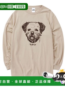 日本直邮KAVU 女士长袖T恤 犬只图案 棉质宽松设计 19822332