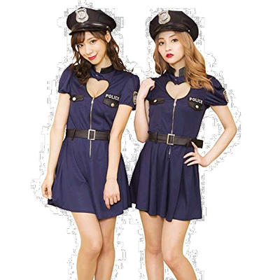 【日本直邮】Clearstone城市派对CosPlay改良爱心镂空女式警服绀