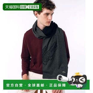 日本直邮LACOSTE RE018J99羊毛 鳄鱼标志双面针织围巾