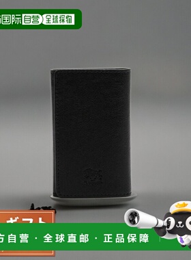 IL BISONTE 钥匙包 SKH142-PO0001-BK116N 皮革 黑色钥匙扣天鹅绒