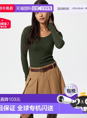 日潮跑腿UNIQLO优衣库 保暖 Heattech 罗纹 U 领文胸 T 恤/长袖 4