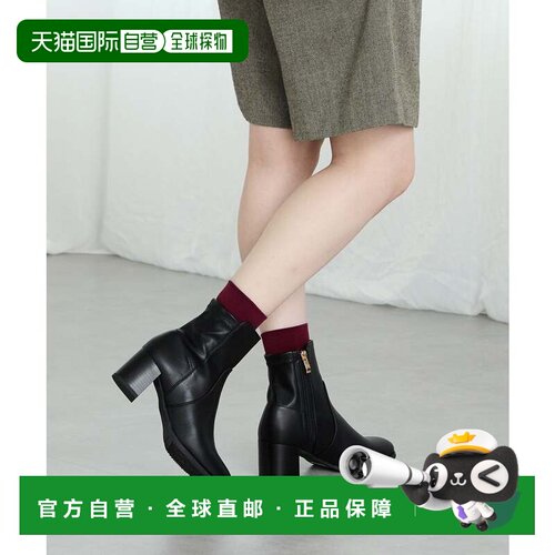 日本直邮中跟短靴 黑色 31408女靴