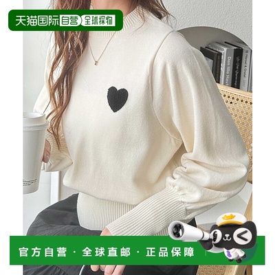 1h可退 日本直邮GeeRA 女装 心形刺绣 休闲宽松针织衫 208900