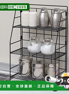 【日本直邮】Yamazen山善 收纳架(宽30 深15)3层 黑色 SKR-303(BK