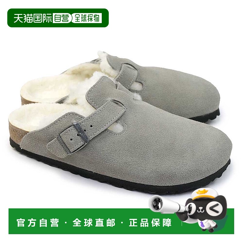 日本直邮勃肯 (Birkenstock) 波士顿连毛羊皮麂皮凉鞋 女士舒适木
