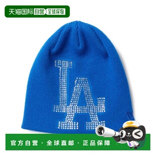 日本直邮NEW ERA 针织帽基础款贝雷帽莱茵石大logo洛杉矶风 帽子