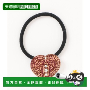 1h可退 日本直邮欧州航路 女士 复古捷克玻璃纽扣发圈 手工打造设