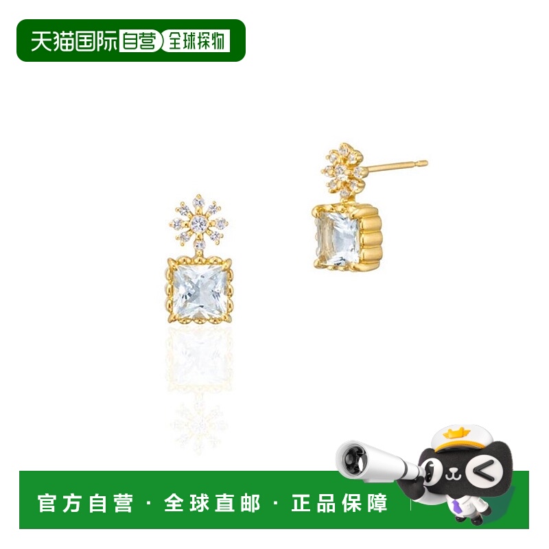 日本直邮日潮4度C 4℃ 银耳环品番:142318151001蓝宝石托帕石耳钉