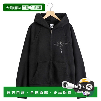 1h可退 日本直邮Basketcase 男装 宽松版型 拉链连帽衫 胸前ROADR