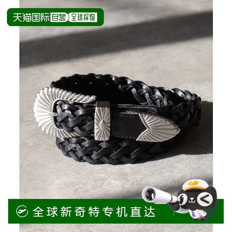 1h可退 日本直邮ADAM PATEK 编织牛革西部风格皮带 AP2419004