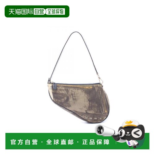 日本直邮中古二奢Dior迪奥女包B级9新saddle bag马鞍包帆布手提包