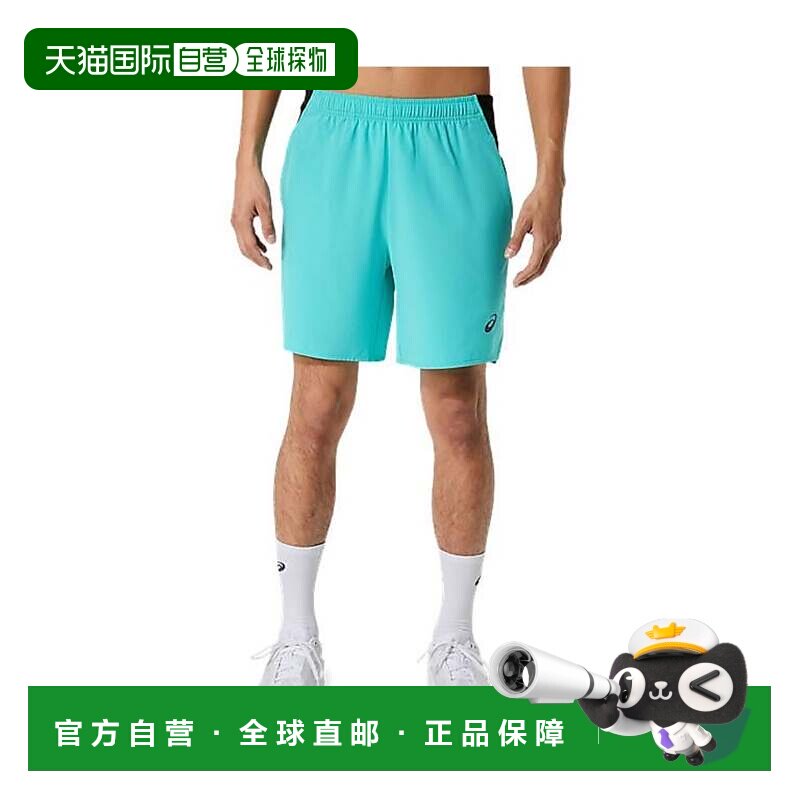 日本直邮亚瑟士 ASICS 男士多口袋7英寸短裤 跑步能量水蓝紧身裤
