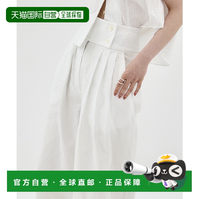 1h可退 日本直邮STUDIOUS女士夏季清凉百褶裤宽松版型贝壳扣设计