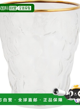 【日本直邮】Adelia 平底玻璃杯 透明 260 ml 葡萄玻璃 金环 1 盒