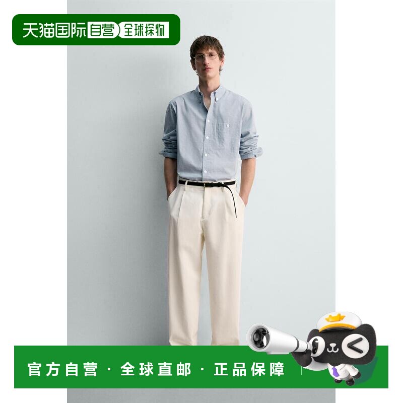 日本直邮Zara宽松版型条纹衬衫长袖