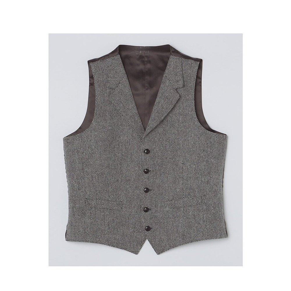 日本直邮SHIPS CARUSO系列 人字纹粗花呢翻领背心 SH8611EM044042