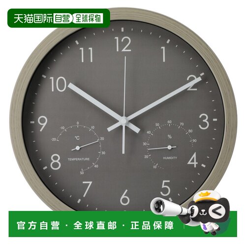 日本直邮NITORI 静音秒针 带温湿度计 挂置两用时钟 30QT GY FR88