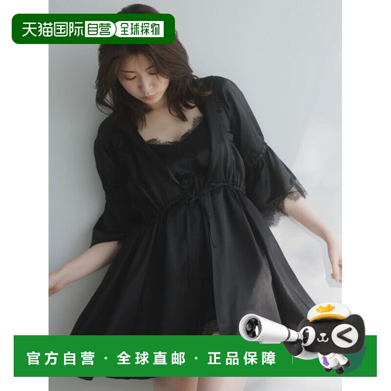 日本直邮dazzlin 女装 丝绸质感 宽松睡袍 戴帽设计 022550401401