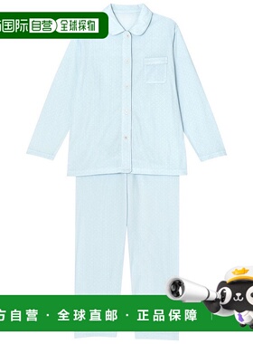 日本直邮Wing 纯棉水玉图案长袖长裤睡衣套装 W08303EW01511