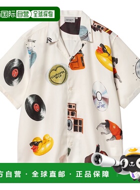 日本直邮Carhartt WIP 图案印花纽扣短袖衬衫 男款 白色