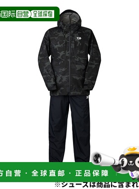日本直邮Daiwa Wear DR-3324 RAINMAX 紧凑型防雨服 M 黑色迷彩