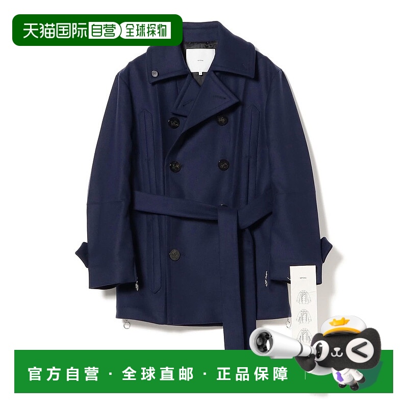 1h可退 日本直邮SETCHU 男装 羊毛 Pコート 原创面料 多功能腰带