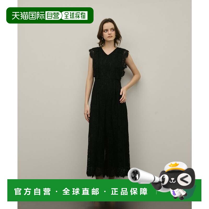 日本直邮代码赛车背带裤 黑色连衣裙长裙